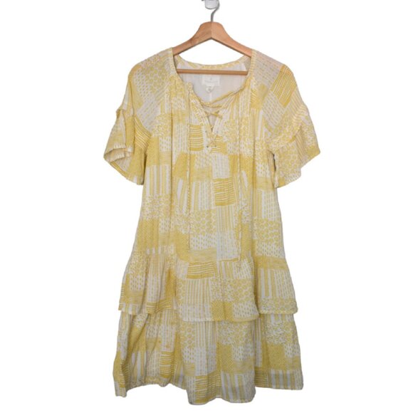 Caslon Ruffle Patchwork Mini Dress - Picture 2 of 16